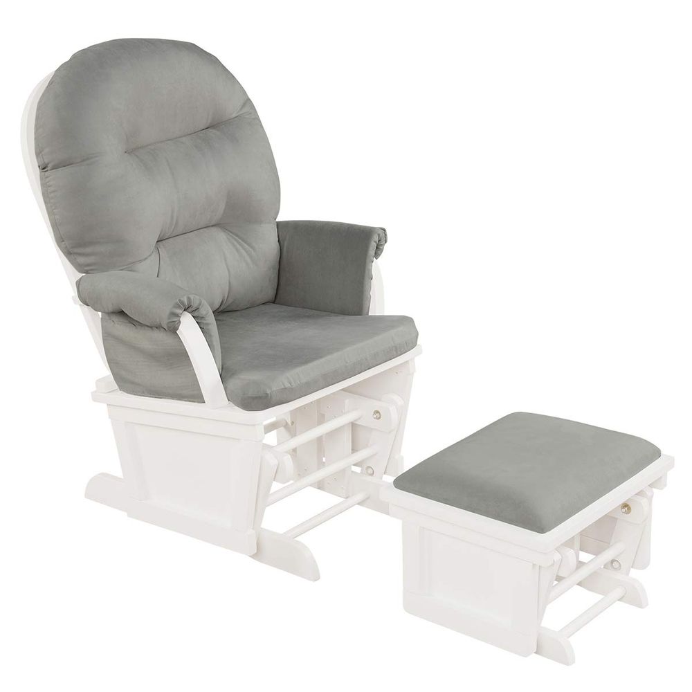 Baby Nursery Ottoman - Upholstered Baby Glider with Ottoman and