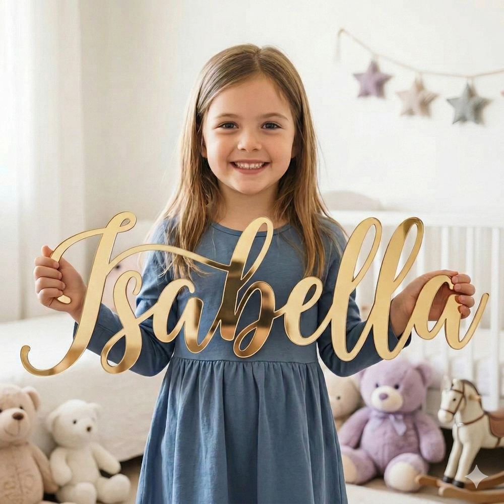 Baby Nursery Mirror - Custom Acrylic Name Sign Choose Your