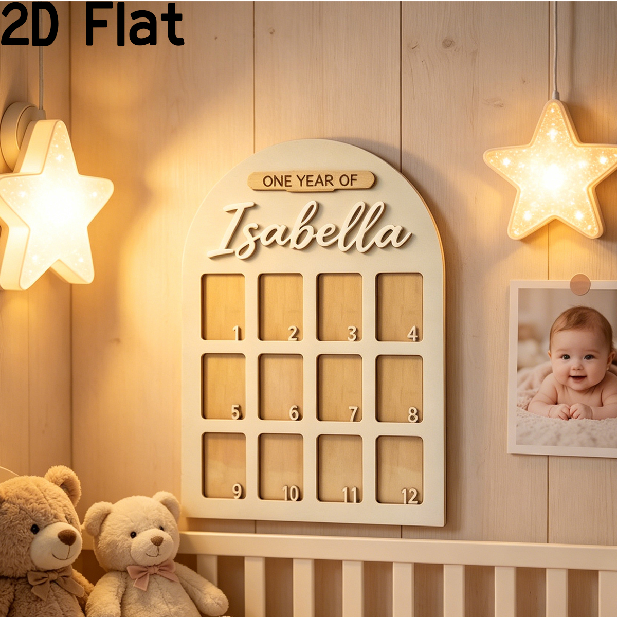 Baby Nursery Decorations - 1Pc Custom Photo Record Board Wooden