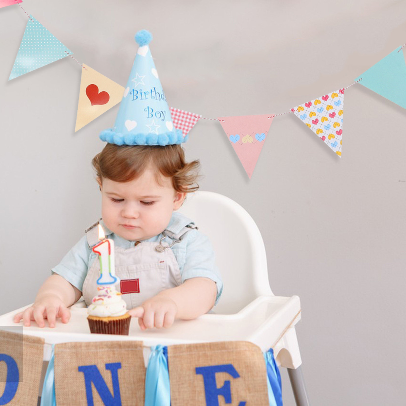 Baby Nursery Bunting - Easy Install Triangle Paper Bunting Garland