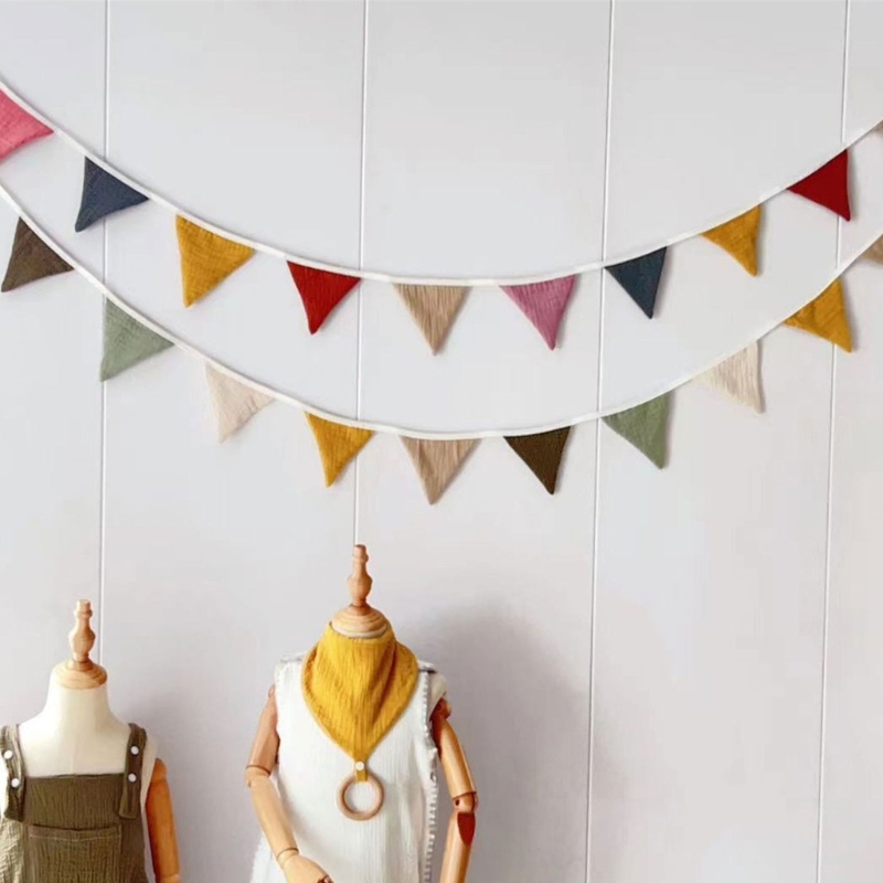 Baby Nursery Bunting - Bunting Banners Cotton Pennant Cloth Bunting