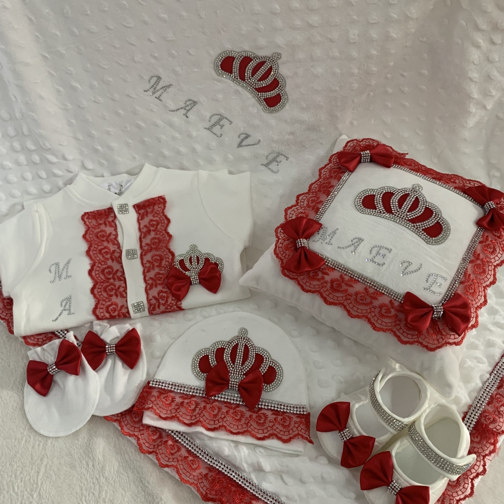 Convertible Crib Set - 5pcs Baby Girl Outfits Set Welcome