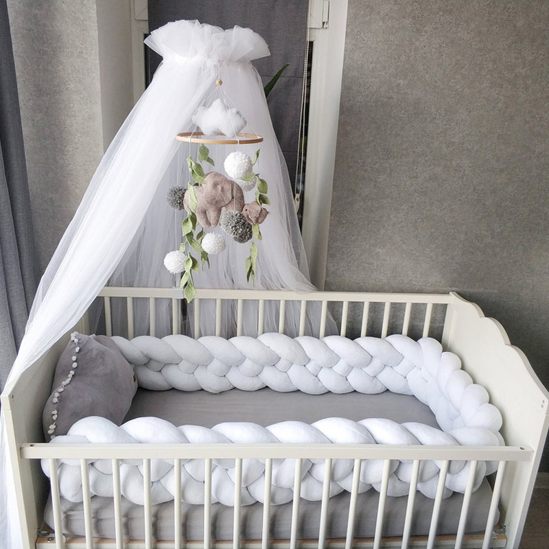 Convertible Crib Set - Widen Baby Bumper Bed Braid Knot