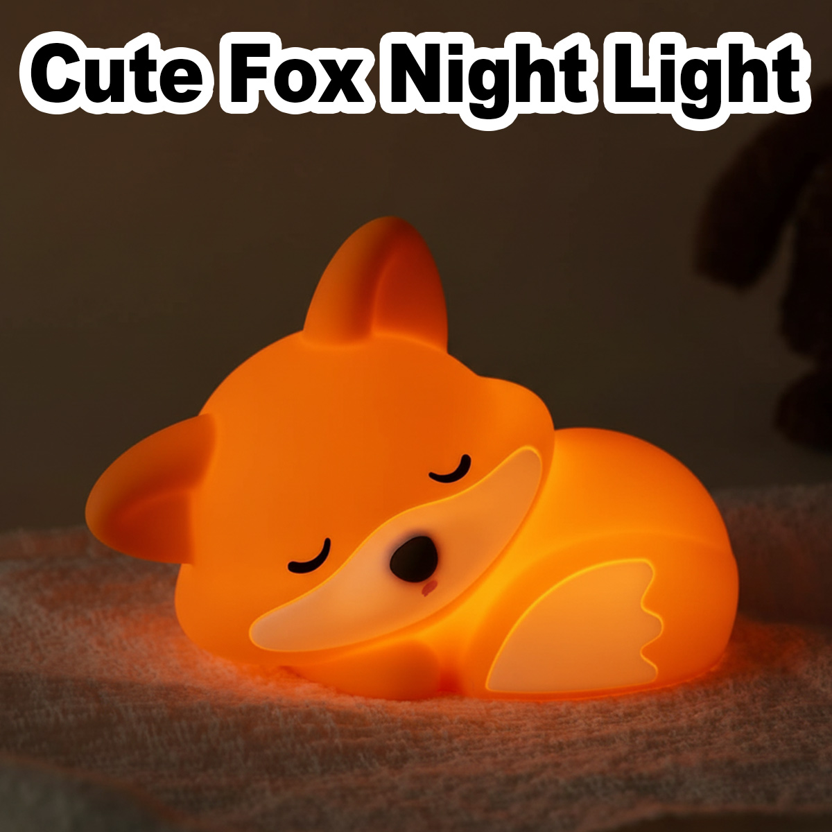 Baby Nursery Light Fixture - Sleeping Fox Night Light Type-C LED