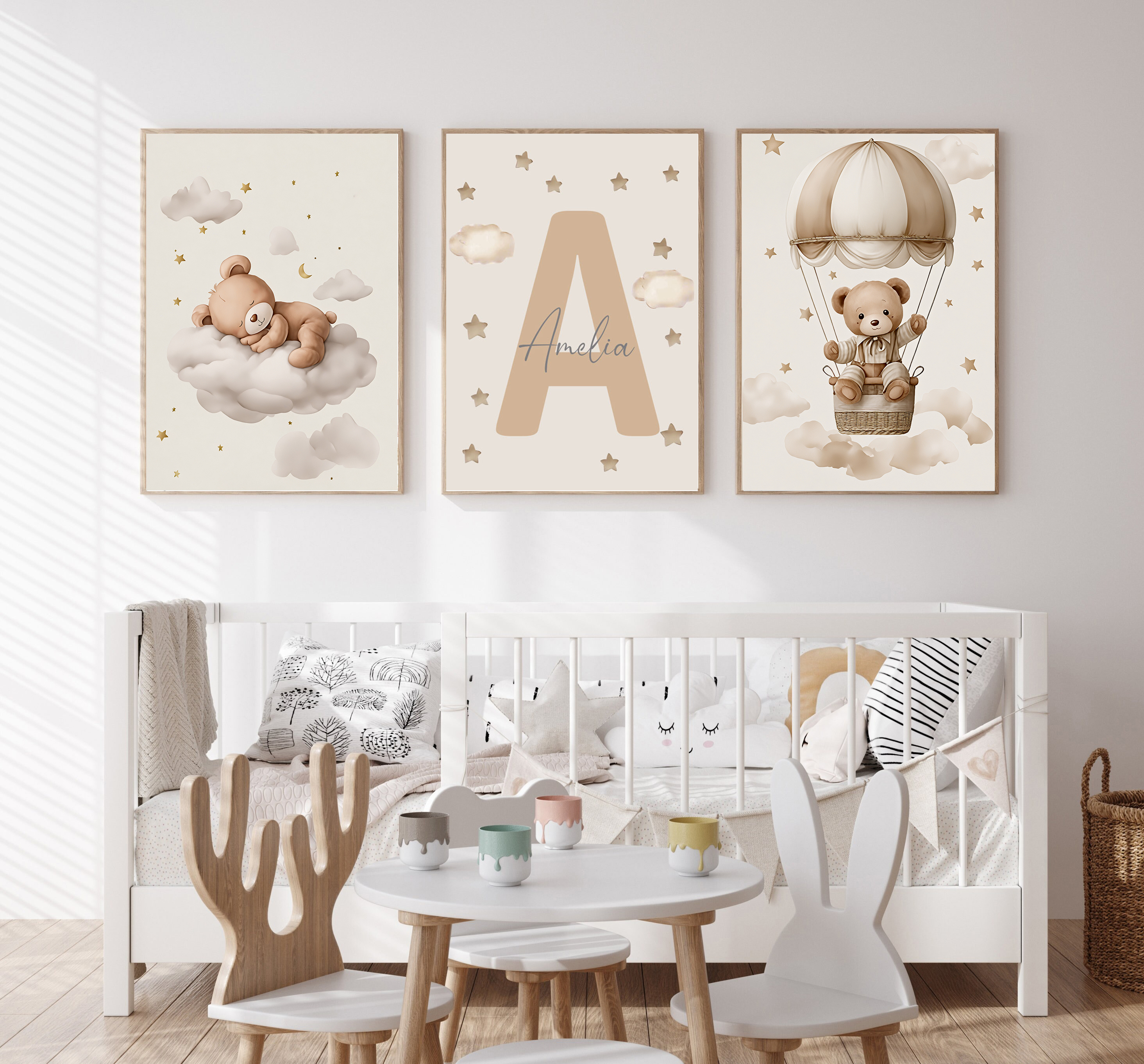 Baby Nursery Decorations - 3pcs/set Bohemian Teddy Bear Animal Custom