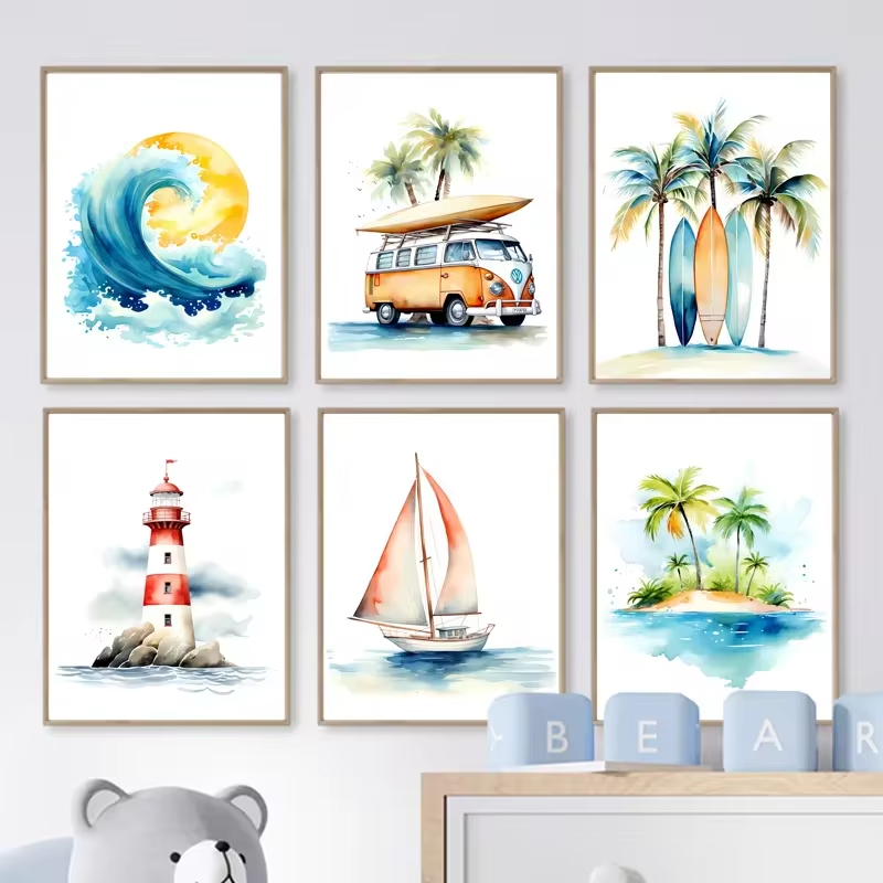 Surf Ocean Themed Nursery Beac - Baby Nursery Mirror 리뷰 및 가격