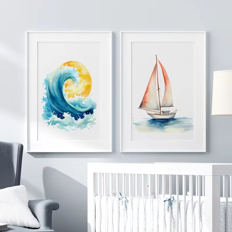 Surf Ocean Themed Nursery Beac - Baby Nursery Mirror 리뷰 및 가격