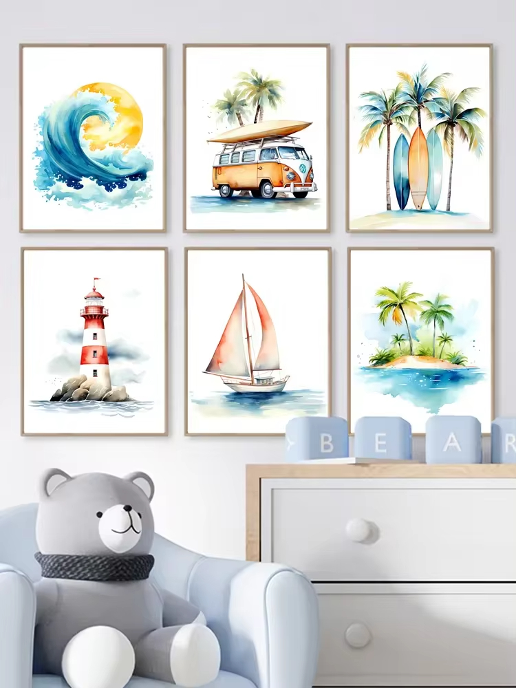 Surf Ocean Themed Nursery Beac - Baby Nursery Mirror 리뷰 및 가격