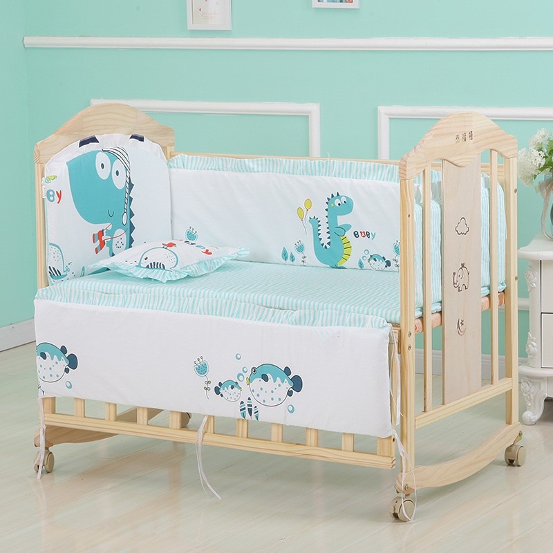 6Pcs Cartoon Infant Newborn Ba - Convertible Crib Set 리뷰 및 가격