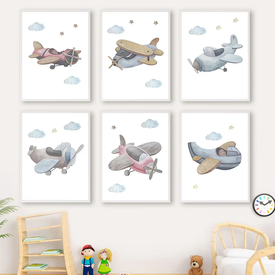 Cartoon Blue Helicopter Plane  - Baby Nursery Mirror 리뷰 및 가격