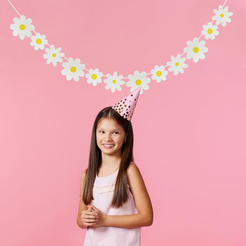 1Set White Daisy Flower Banner - Baby Nursery Bunting 리뷰 및 가격