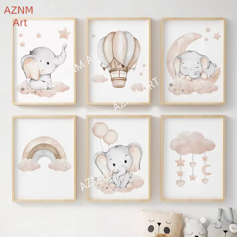 Elephant Balloon Rainbow Moon  - Baby Nursery Things 리뷰 및 가격