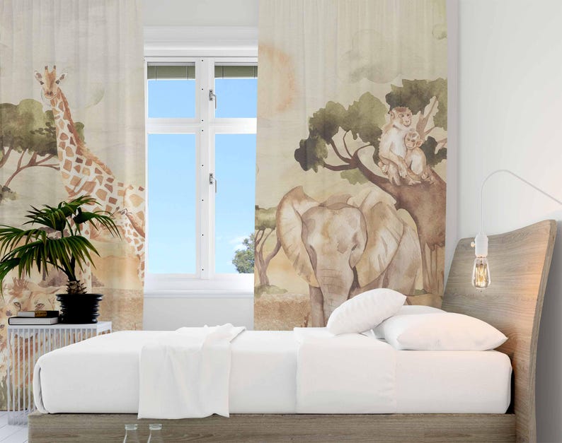 Mom and Baby Curtains Safari A - Blackout Curtain Nursery 리뷰 및 가격