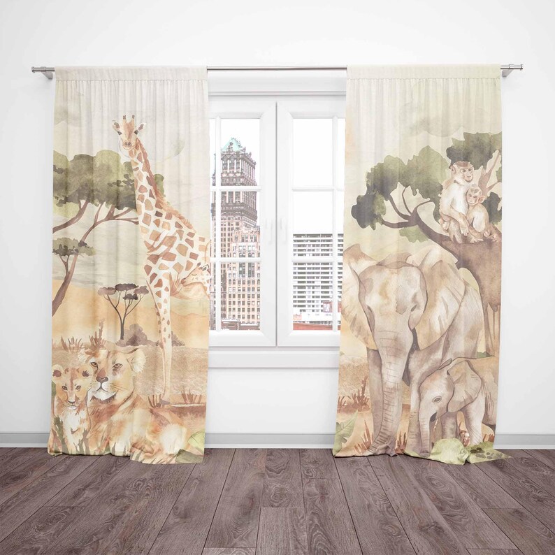 Mom and Baby Curtains Safari A - Blackout Curtain Nursery 리뷰 및 가격