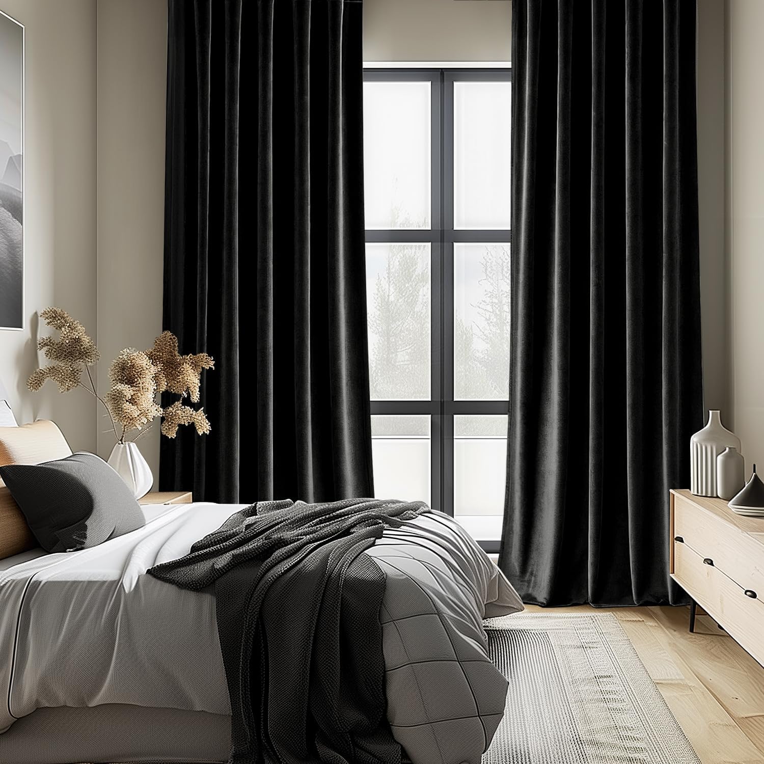 Black Velvet Curtains 96 Inche - Blackout Curtain Nursery 리뷰 및 가격