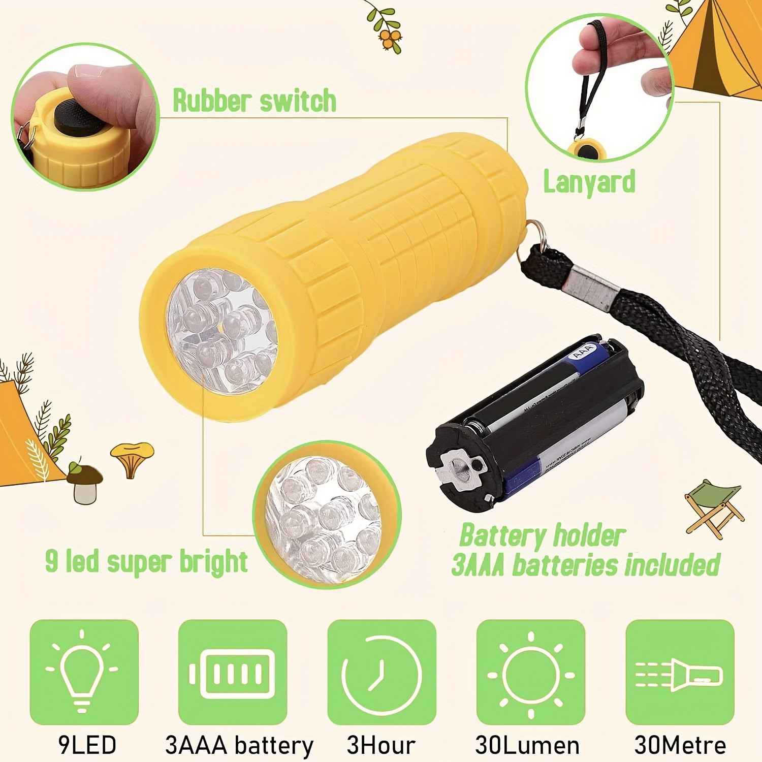 Mini Portable Flashlight Nine  - Baby Nursery Gifts 리뷰 및 가격