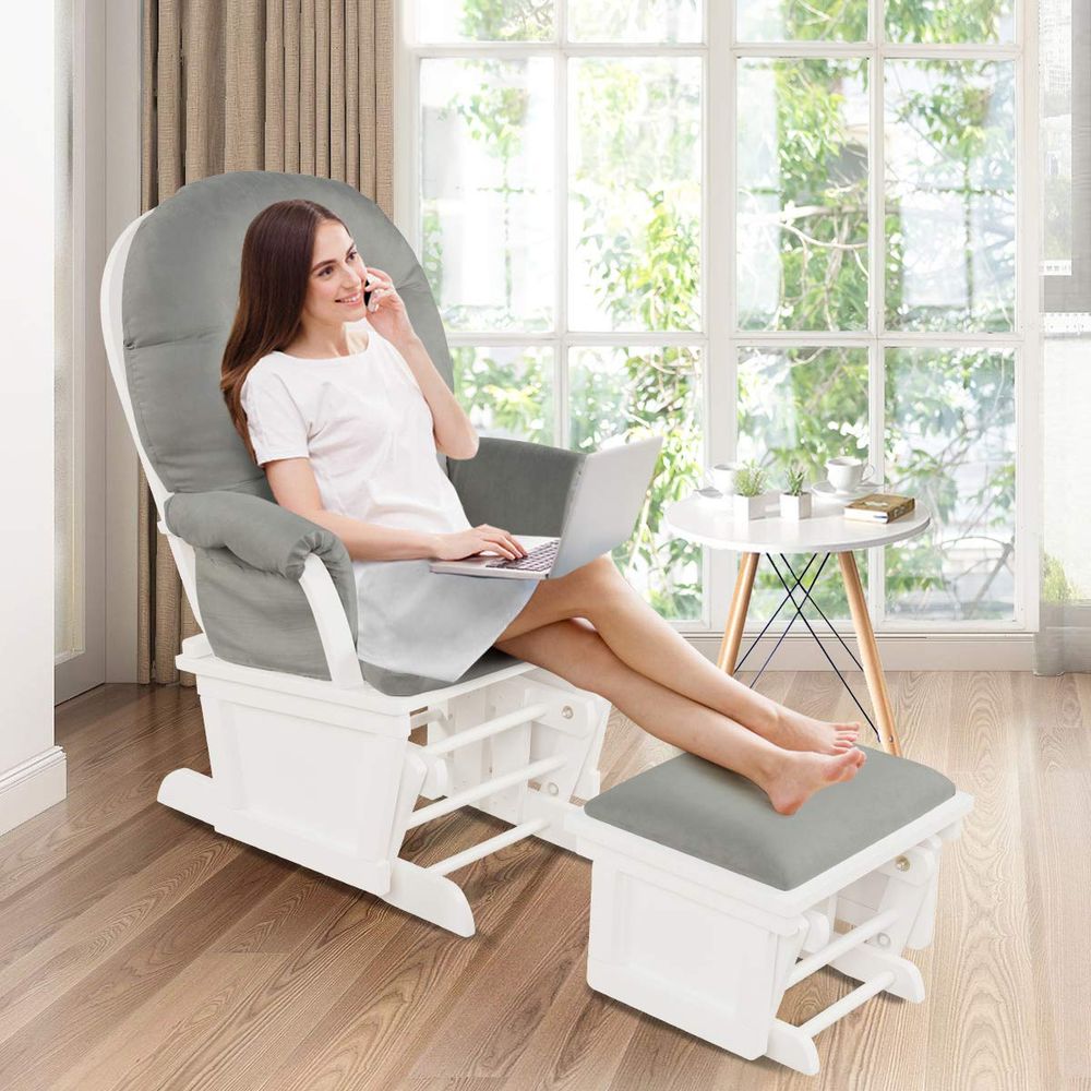 Upholstered Baby Glider with O - Baby Nursery Ottoman 리뷰 및 가격