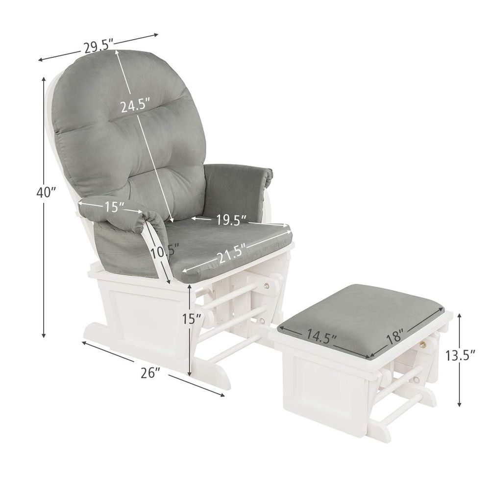 Upholstered Baby Glider with O - Baby Nursery Ottoman 리뷰 및 가격
