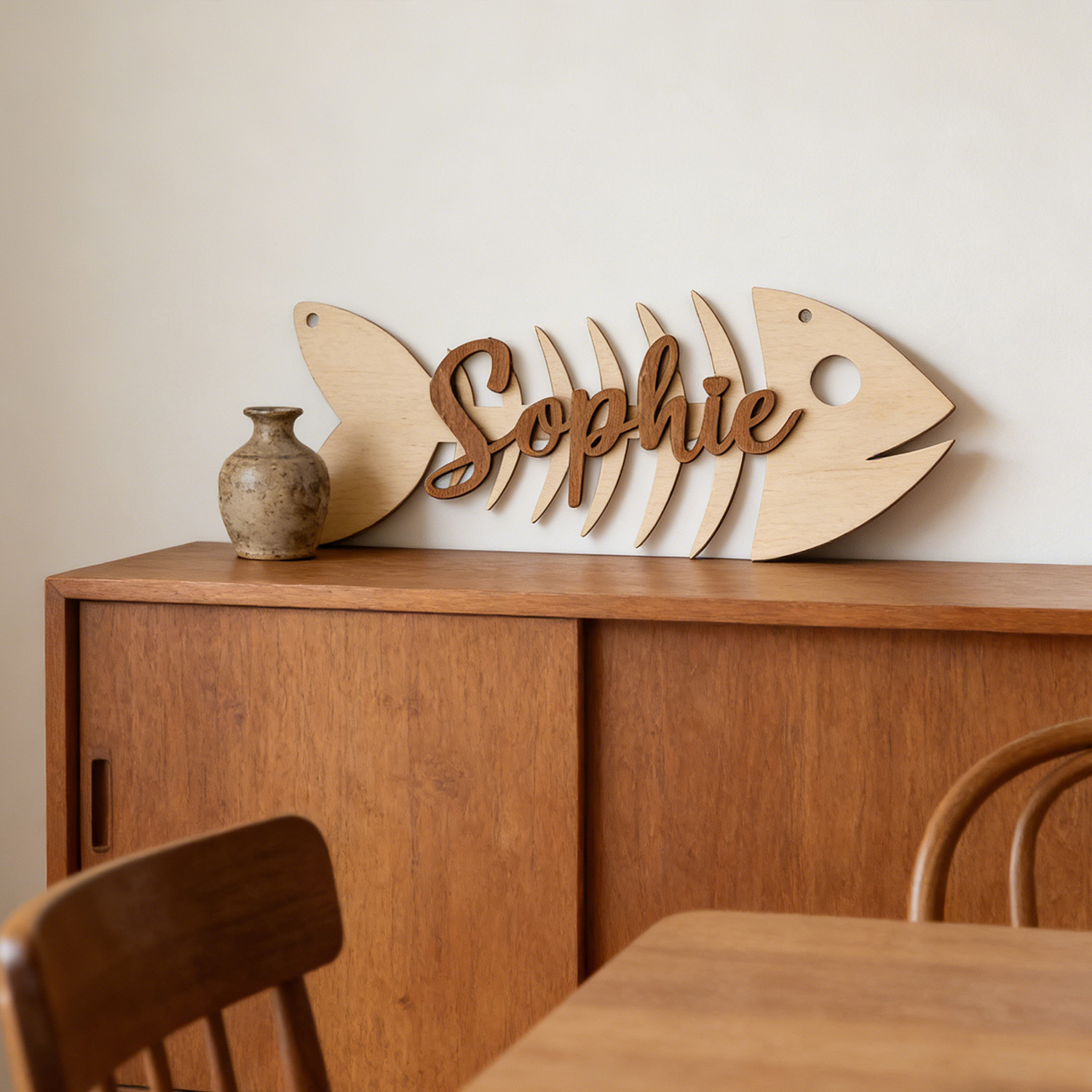 1Pc Custom Name Fish Skeleton  - Baby Nursery Decorations 리뷰 및 가격