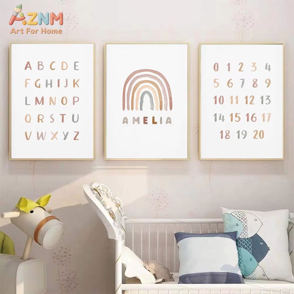 Poster Custom ABC 123 Rainbow  - Baby Nursery Mirror 리뷰 및 가격