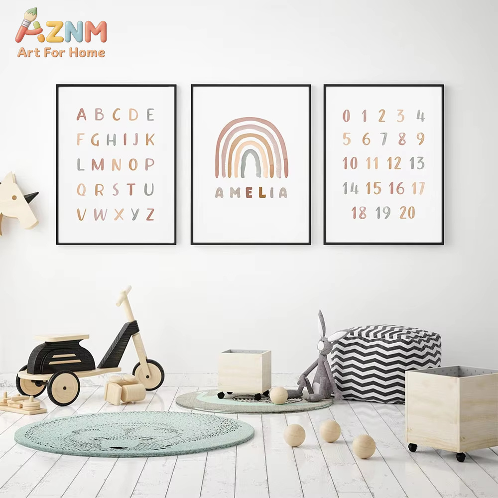 Poster Custom ABC 123 Rainbow  - Baby Nursery Mirror 리뷰 및 가격