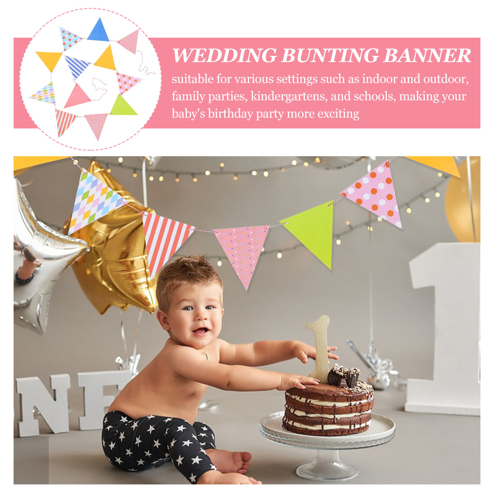Colorful Triangle Paper Buntin - Baby Nursery Bunting 리뷰 및 가격