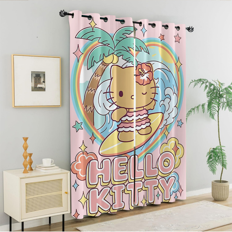 2Pcs Hello Kitty Rose Blackout - Blackout Curtain Nursery 리뷰 및 가격