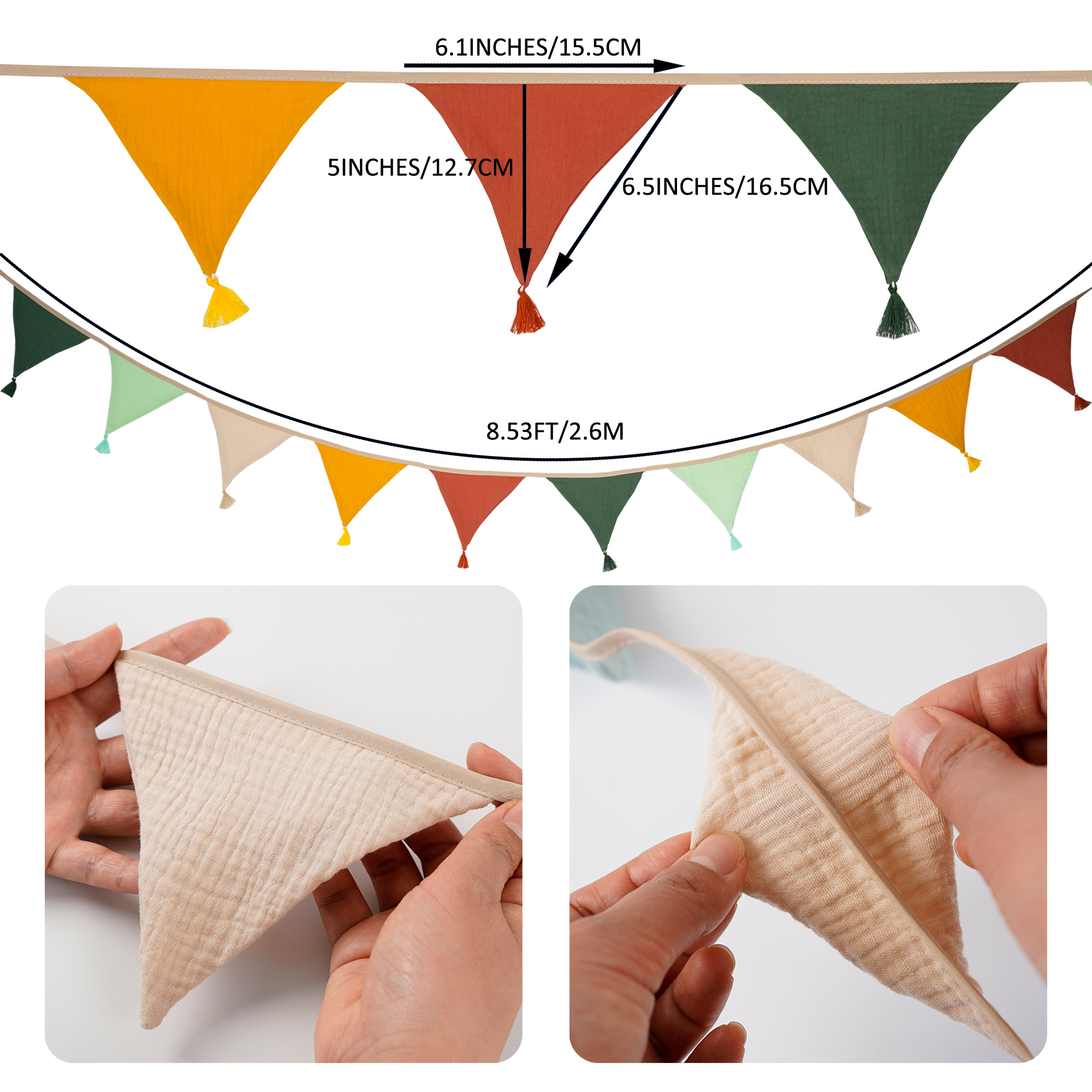 2.6M/8.5FT Nursery Fabric Bunt - Baby Nursery Bunting 리뷰 및 가격