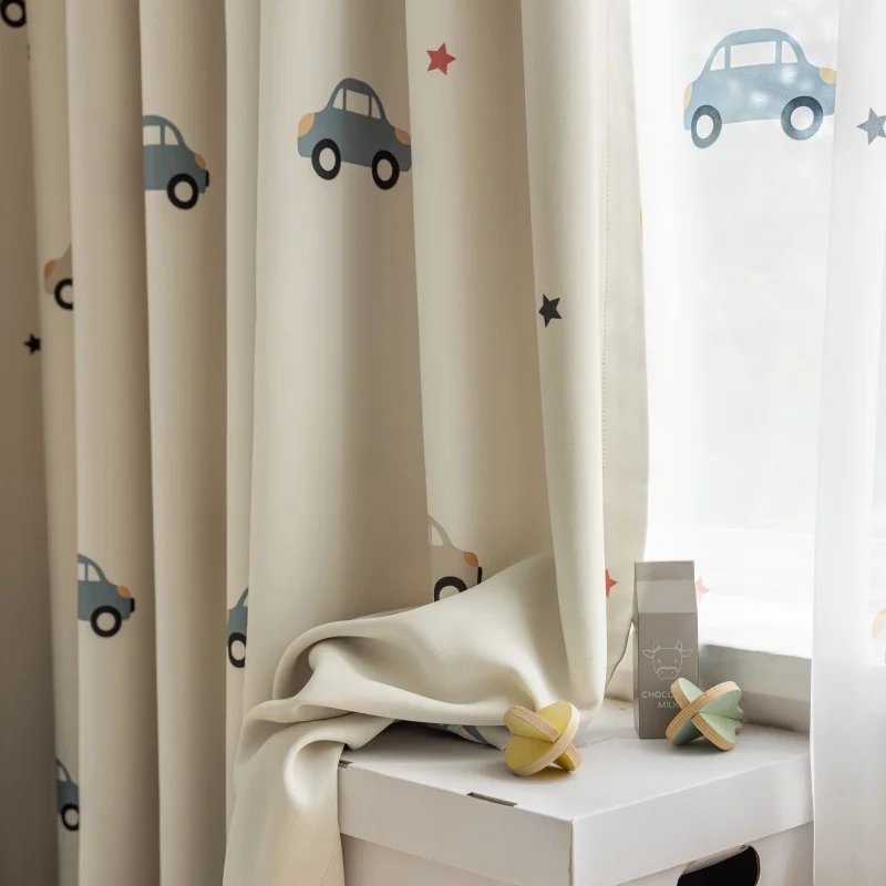 Cartoon Cute Print Car Pattern - Blackout Curtain Nursery 리뷰 및 가격