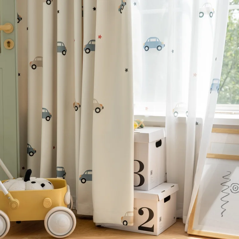 Cartoon Cute Print Car Pattern - Blackout Curtain Nursery 리뷰 및 가격