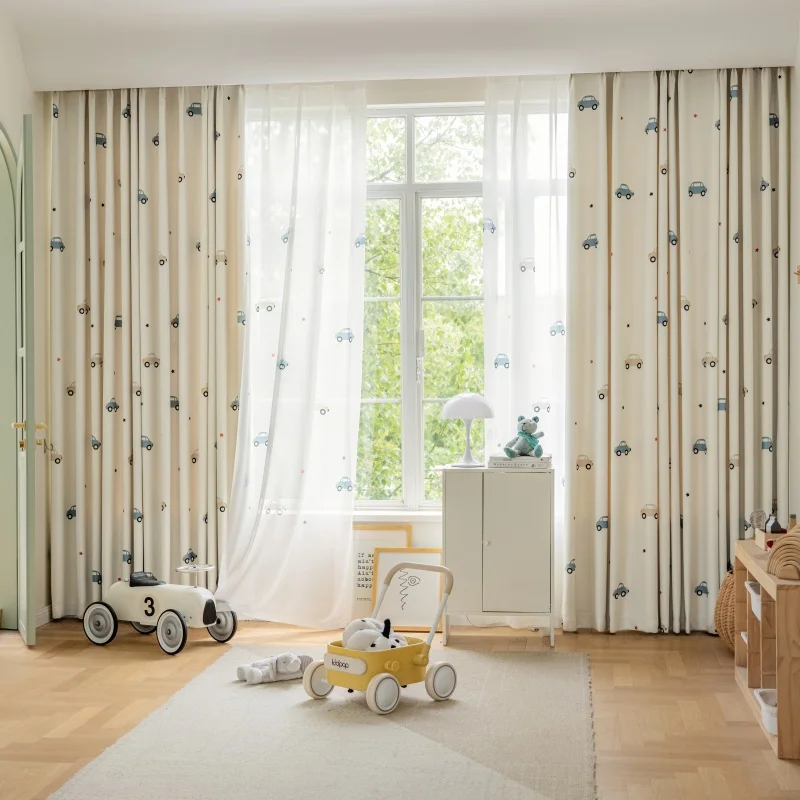 Cartoon Cute Print Car Pattern - Blackout Curtain Nursery 리뷰 및 가격