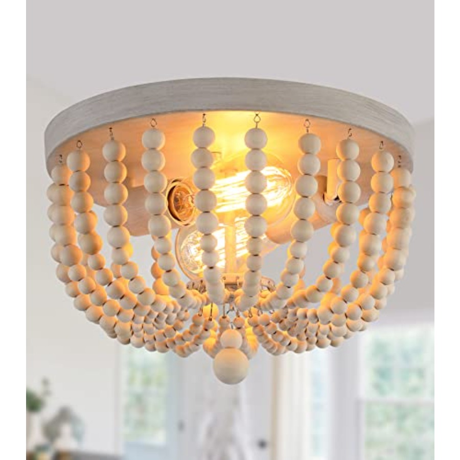 Boho Chandelier Wood Beaded Fl - Baby Nursery Light Fixture 리뷰 및 가격