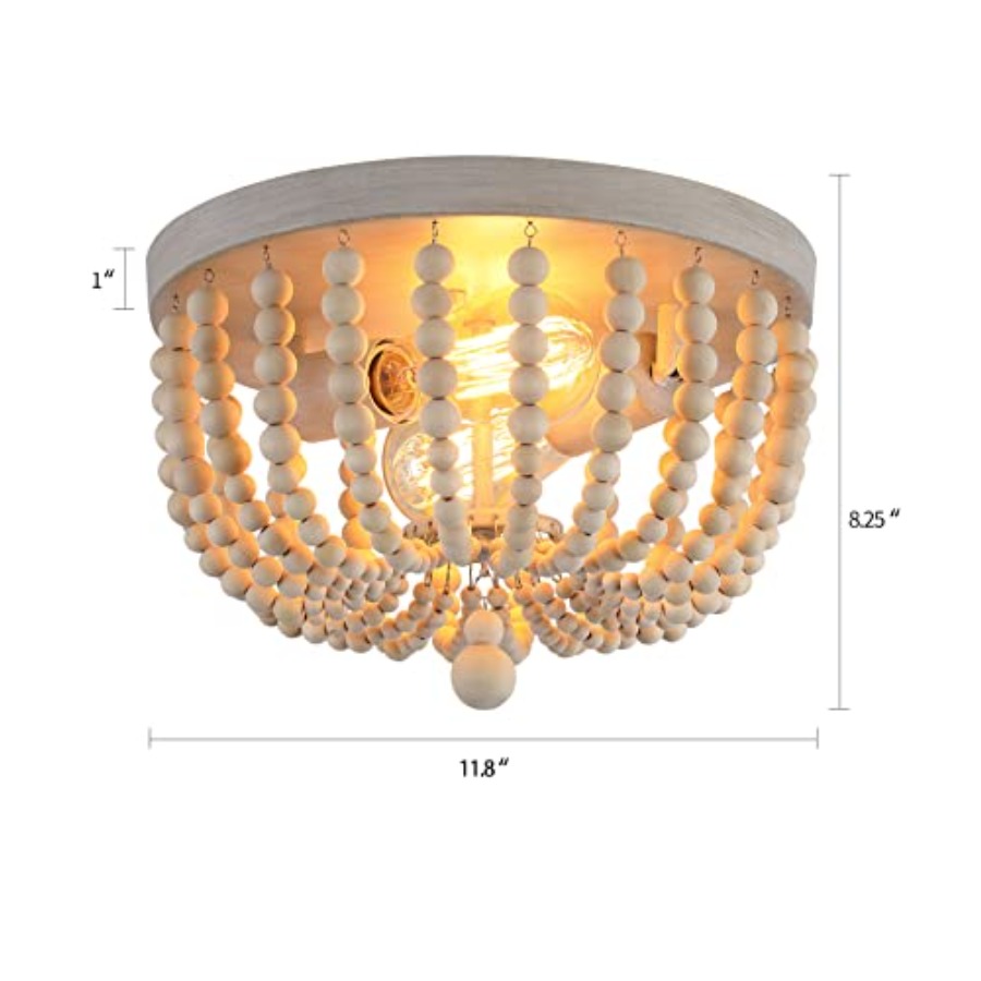Boho Chandelier Wood Beaded Fl - Baby Nursery Light Fixture 리뷰 및 가격
