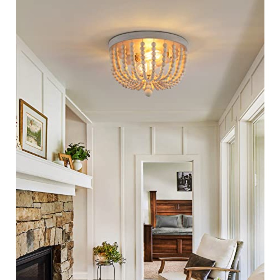 Boho Chandelier Wood Beaded Fl - Baby Nursery Light Fixture 리뷰 및 가격