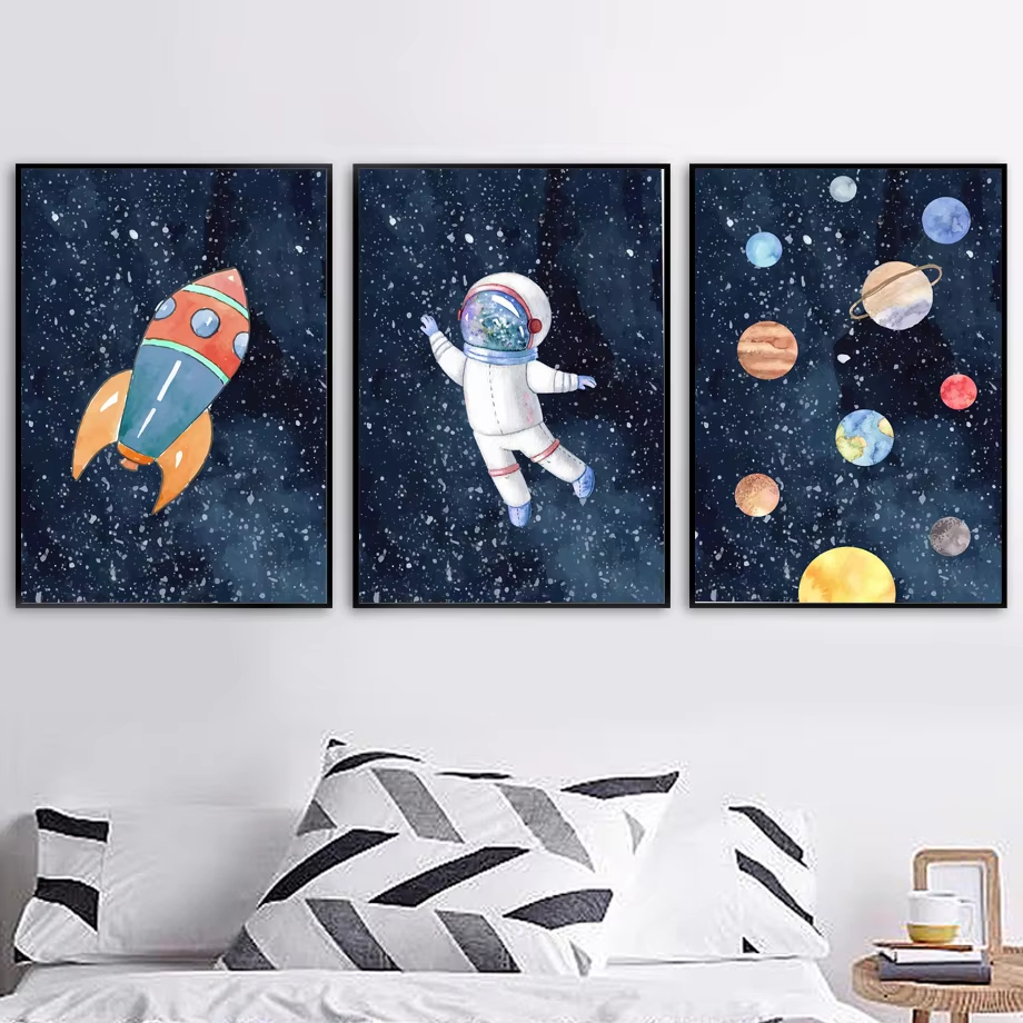 Space Astronaut Planet Rocket  - Baby Nursery Mirror 리뷰 및 가격