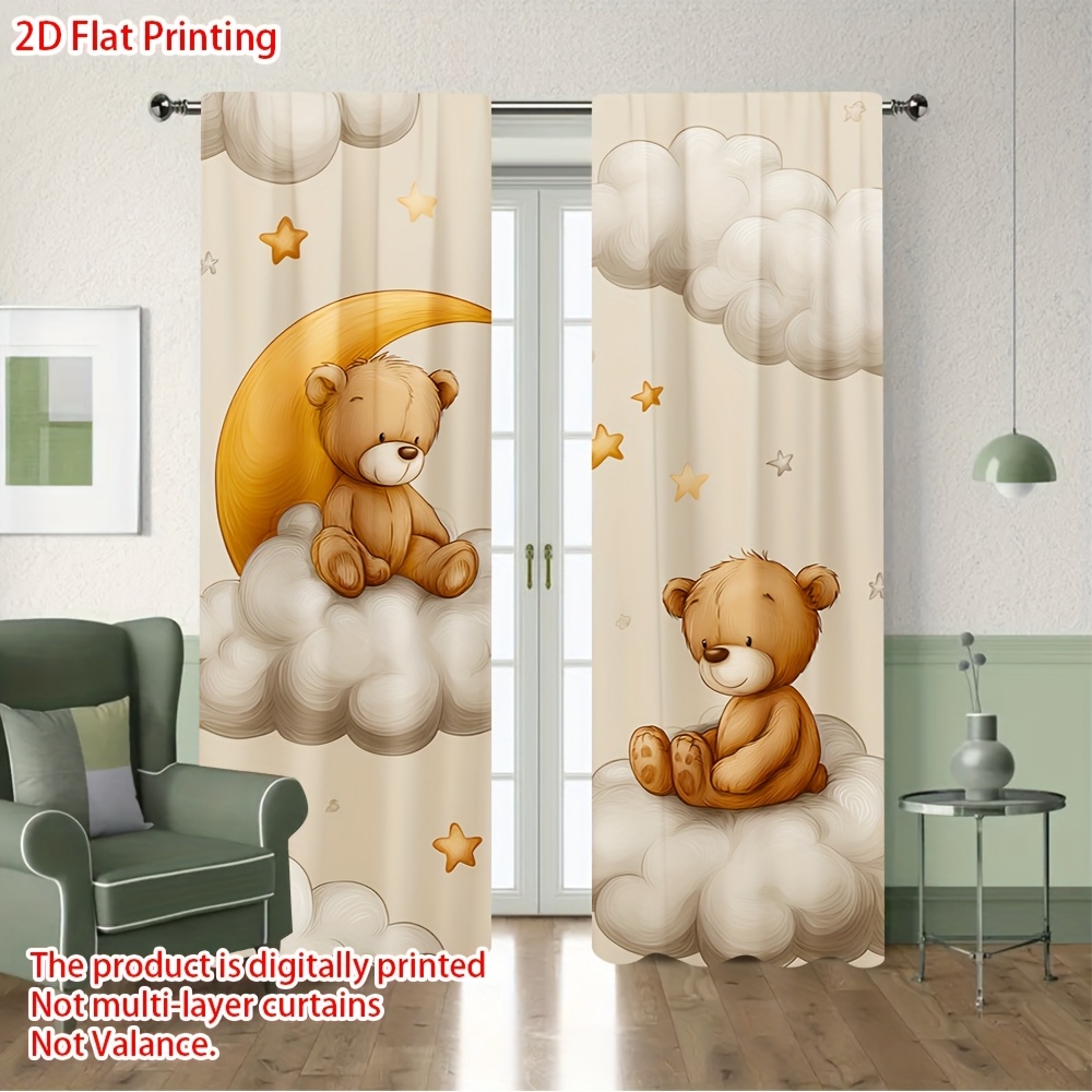 Cartoon Teddy Bear Curtain, Cu - Blackout Curtain Nursery 리뷰 및 가격