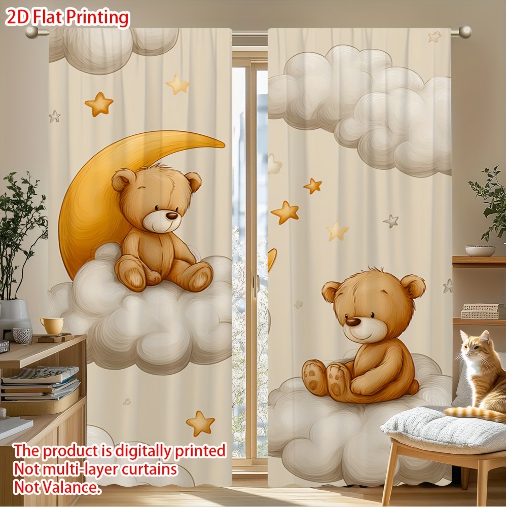 Cartoon Teddy Bear Curtain, Cu - Blackout Curtain Nursery 리뷰 및 가격