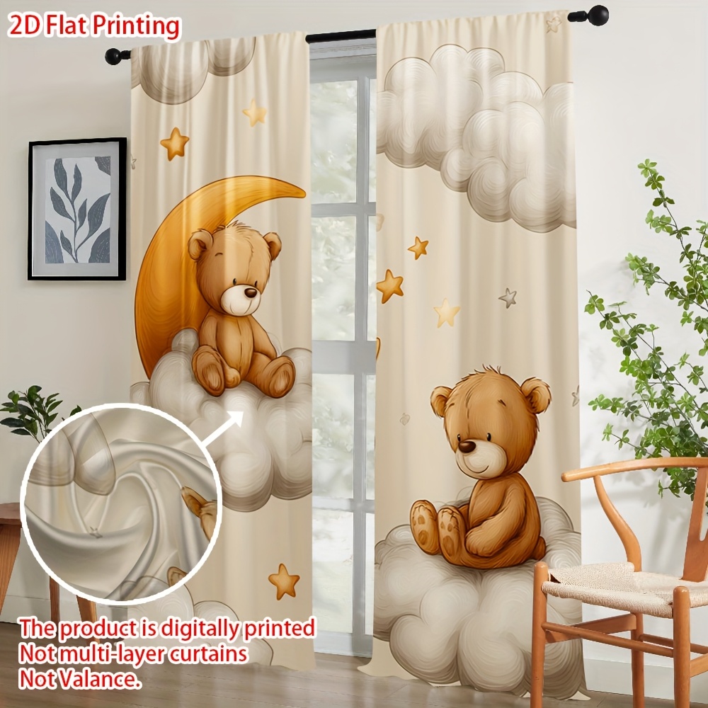 Cartoon Teddy Bear Curtain, Cu - Blackout Curtain Nursery 리뷰 및 가격