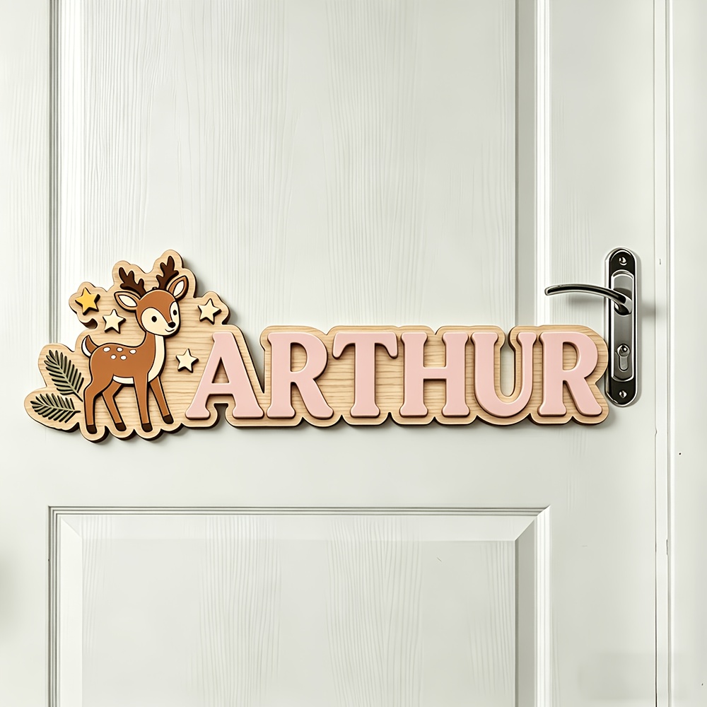 Custom Deer & Star Wooden Name - Baby Nursery Decorations 리뷰 및 가격