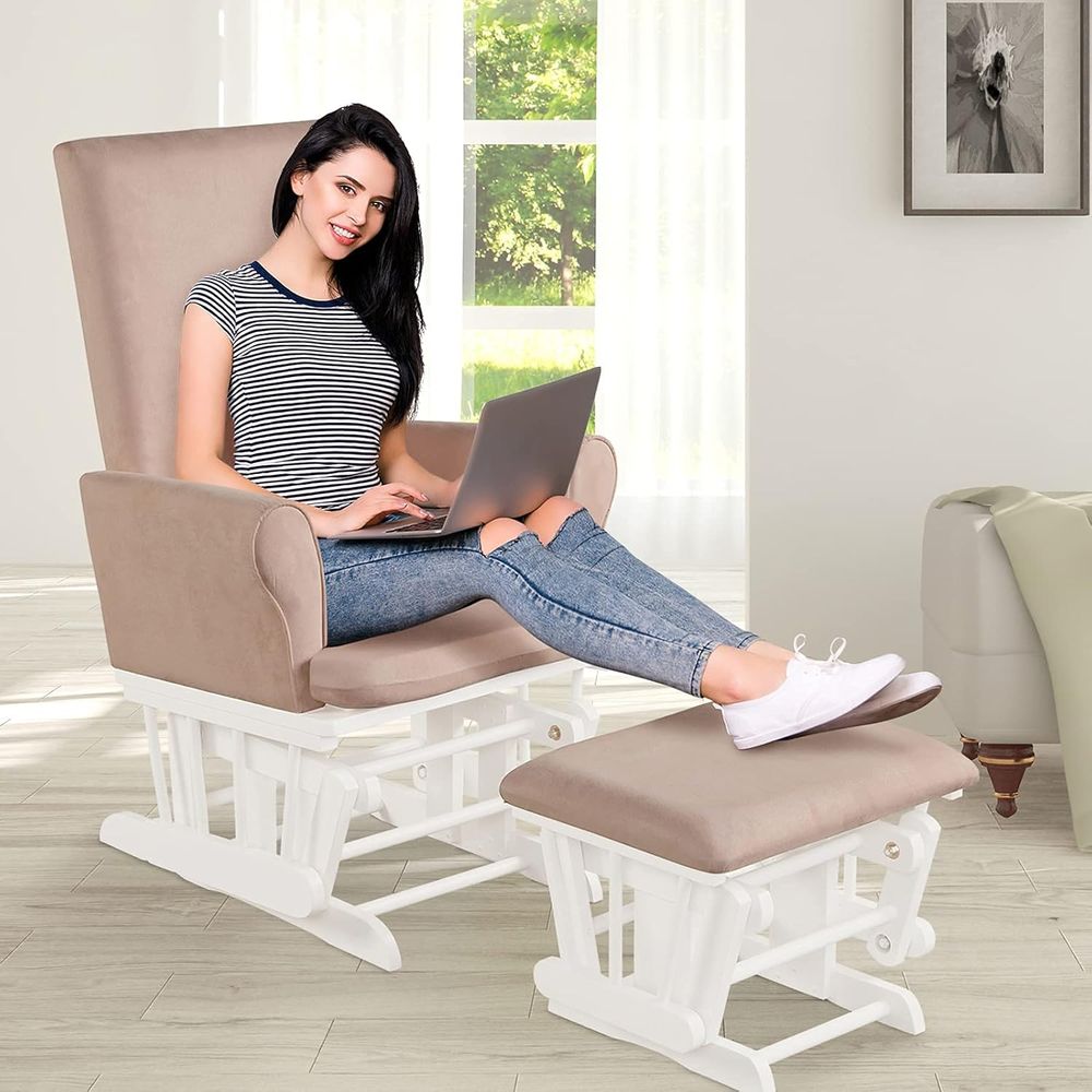 Wooden Glider and Ottoman Set, - Baby Nursery Ottoman 리뷰 및 가격