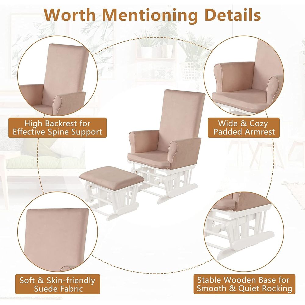 Wooden Glider and Ottoman Set, - Baby Nursery Ottoman 리뷰 및 가격