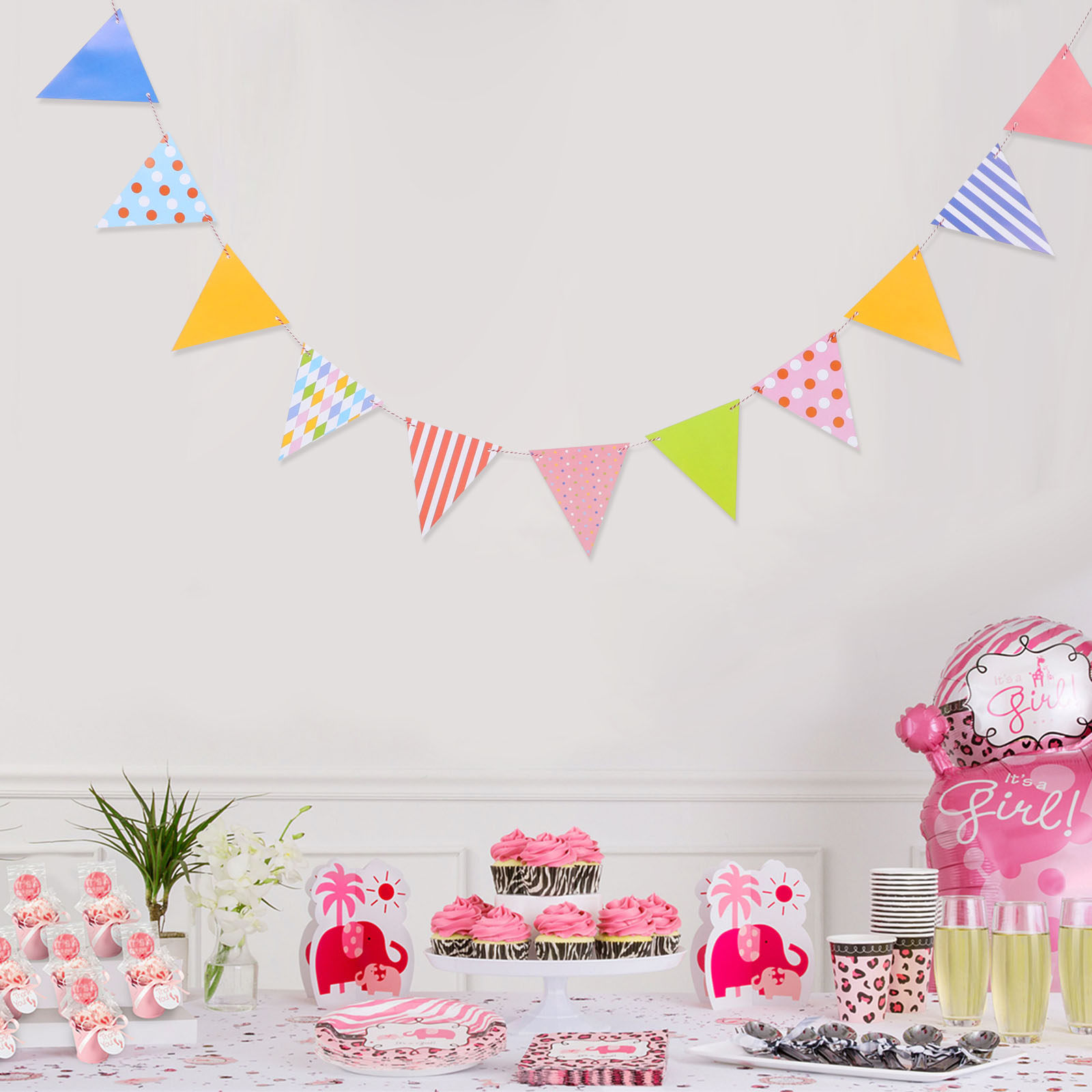 Triangle Paper Bunting Flags G - Baby Nursery Bunting 리뷰 및 가격