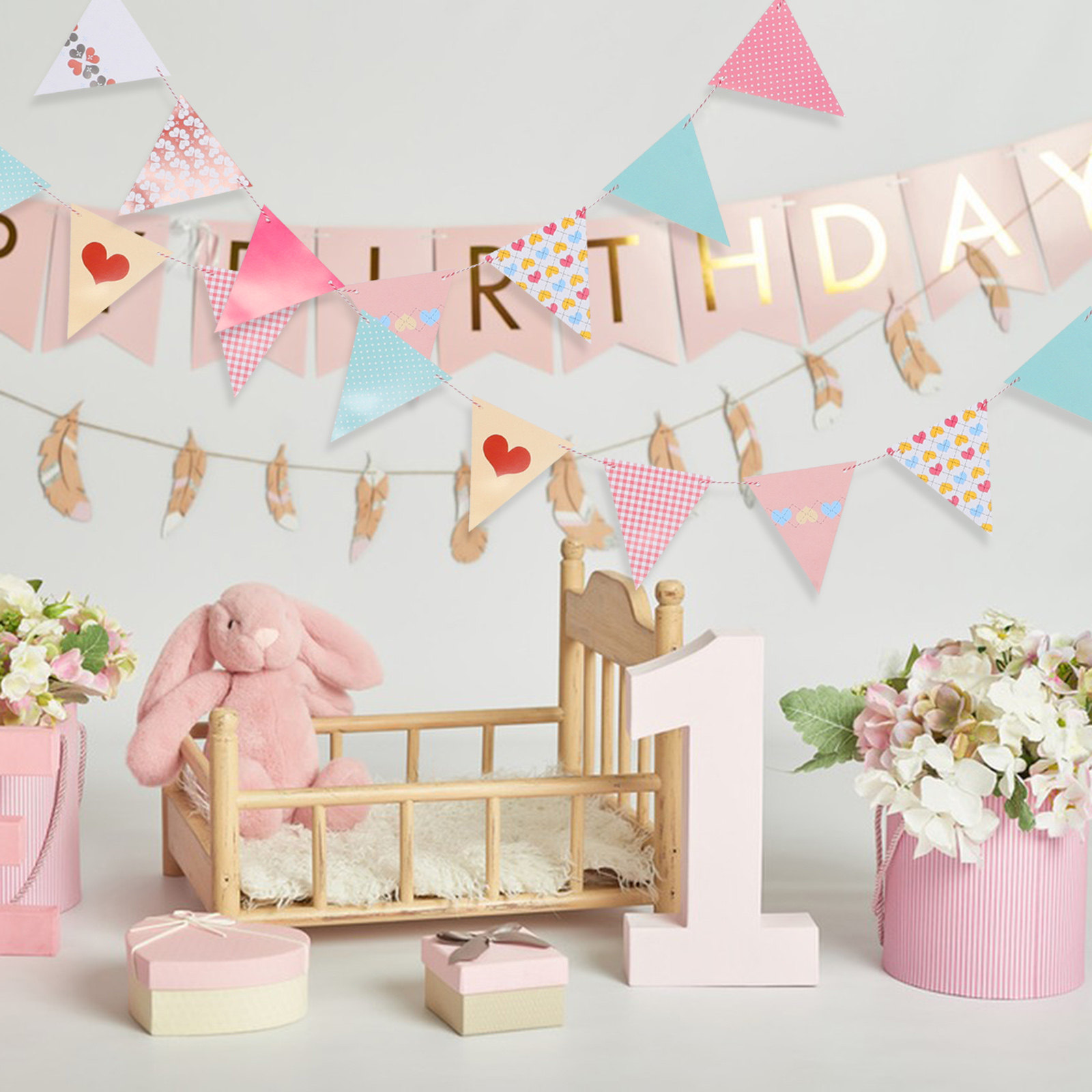 Easy Install Triangle Paper Bu - Baby Nursery Bunting 리뷰 및 가격