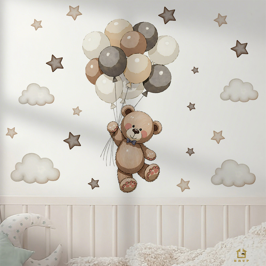 Adorable Teddy Bear Wall Decal - Baby Nursery Things 리뷰 및 가격