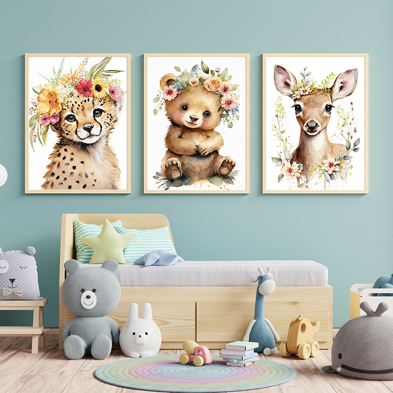 Baby Bear Bunny Deer Raccoon O - Baby Nursery Mirror 리뷰 및 가격