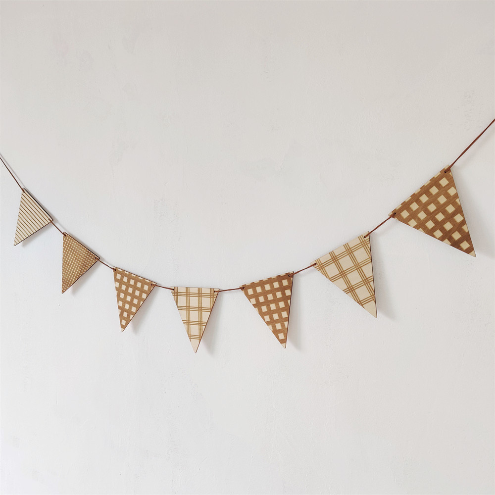 Nordic Wooden Triangle Flag Wa - Baby Nursery Bunting 리뷰 및 가격