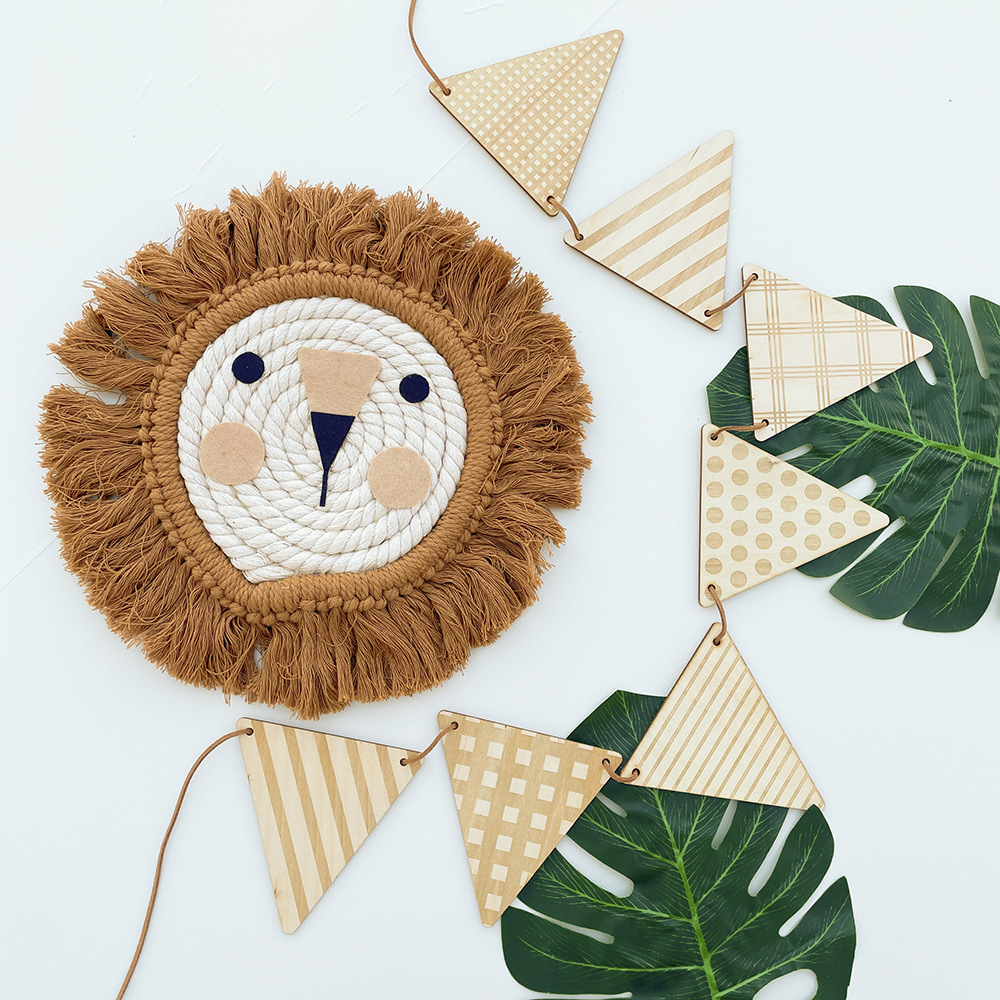 Nordic Wooden Triangle Flag Wa - Baby Nursery Bunting 리뷰 및 가격