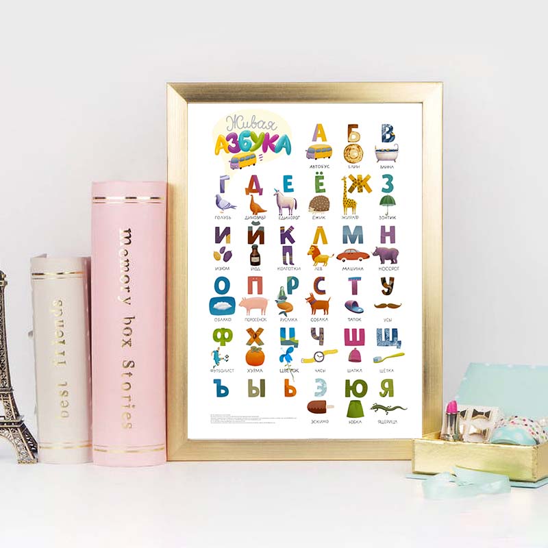 Russian ABC Alphabet Wall Art  - Baby Nursery Mirror 리뷰 및 가격
