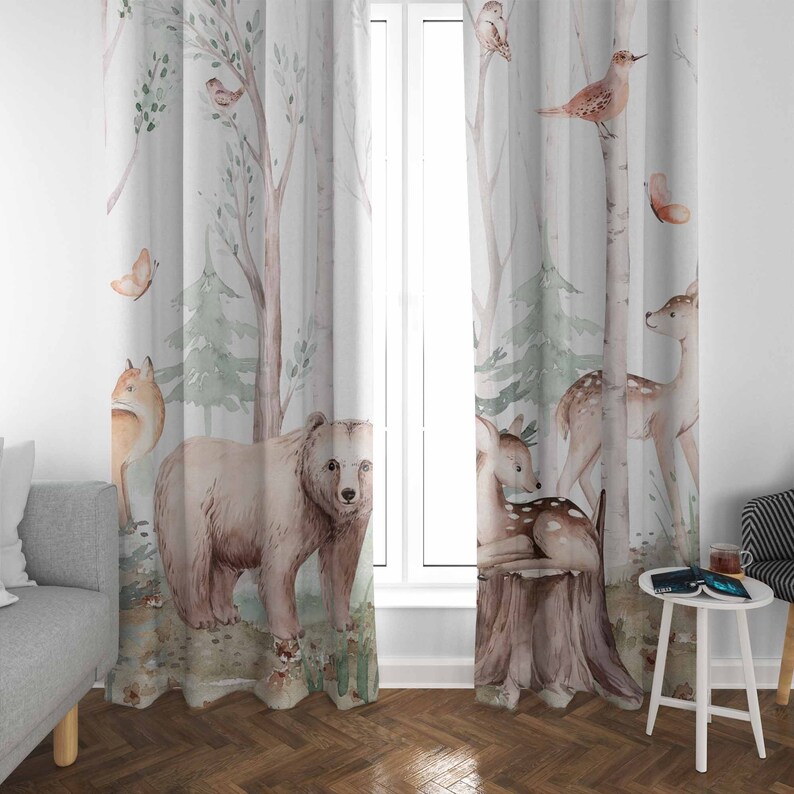 Forest Animals Curtains Kids N - Blackout Curtain Nursery 리뷰 및 가격
