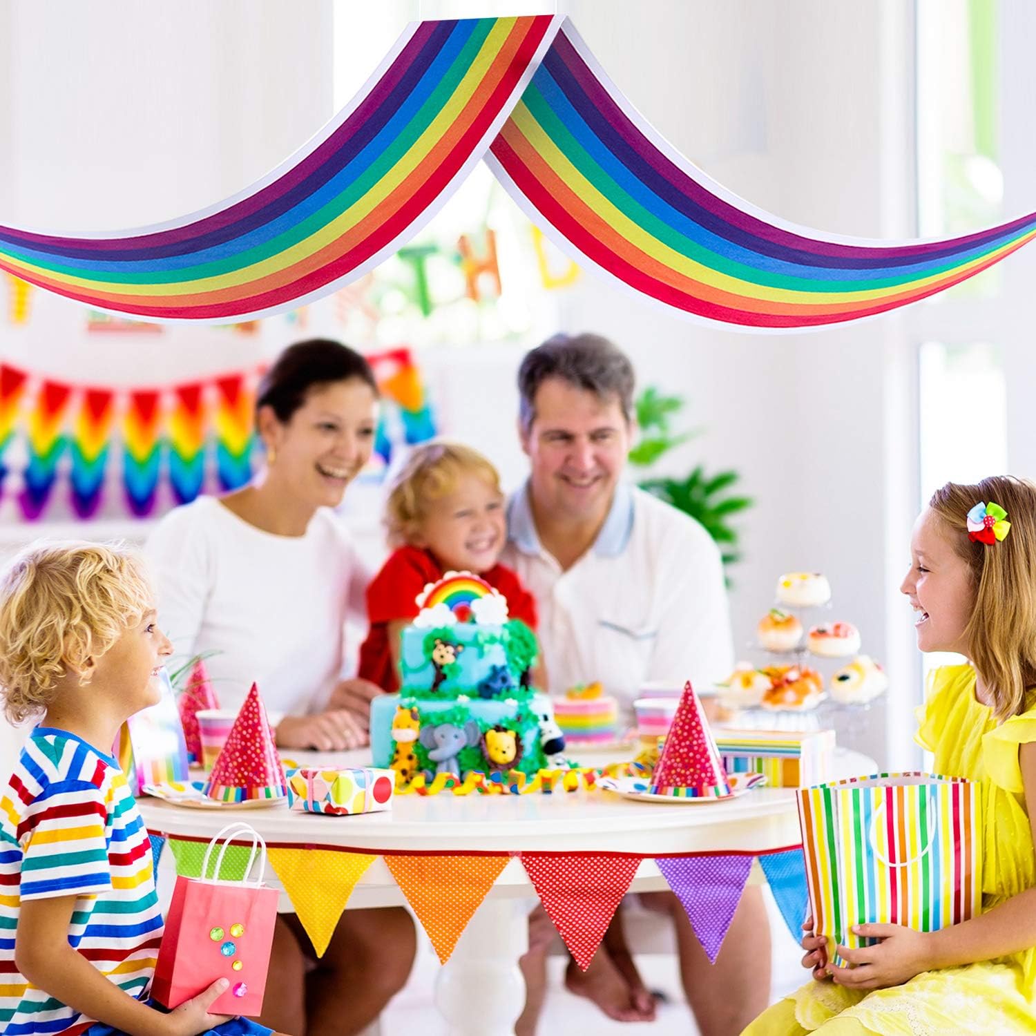 11.8ft Rainbow Ceiling Hanging - Baby Nursery Bunting 리뷰 및 가격